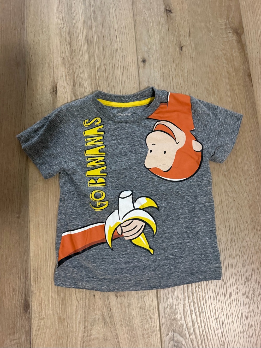 Curious George Go Bananas Grey Kids T-Shirt 3T